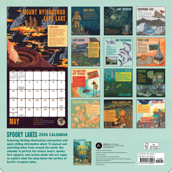 Spooky Lakes 2026 Wall Calendar