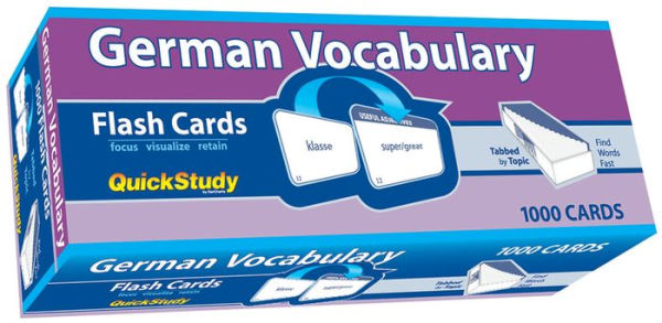 German Vocabulary Flash Cards - 1000 cards: a QuickStudy Reference Tool