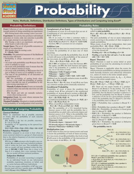 Probability: QuickStudy Laminated Reference Outline