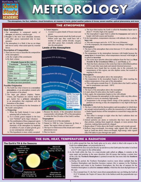 Meteorology: QuickStudy Laminated Reference Guide