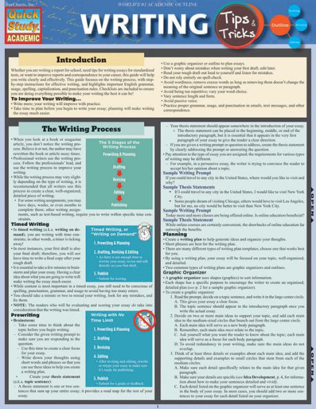 Writing Tips & Tricks: a QuickStudy Laminated Reference Guide