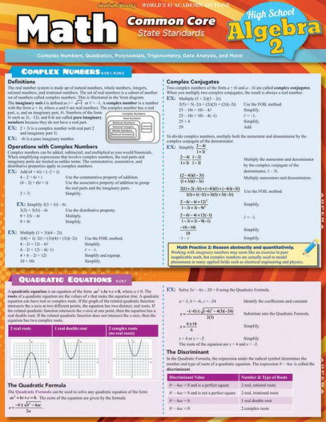 Math Common Core Algebra 2 - 11Th Grade