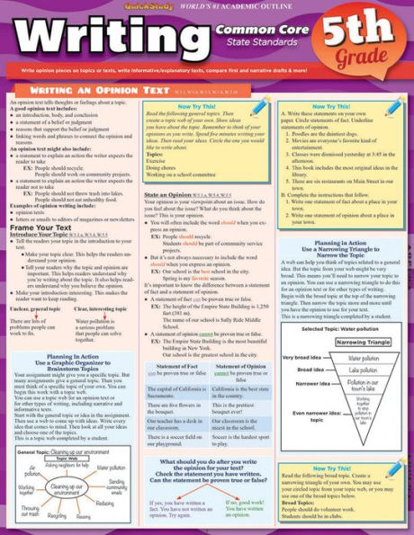 Writing Common Core 5Th Grade