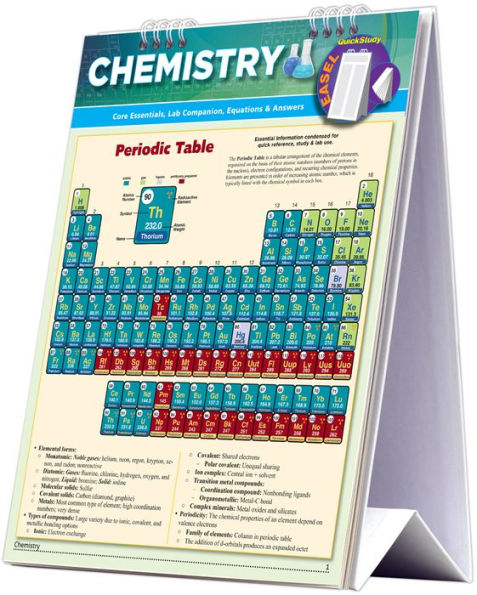 Chemistry Easel Book: a QuickStudy Reference Tool - Core Essentials, Periodic Table, Lab Companion, Equations & Answers