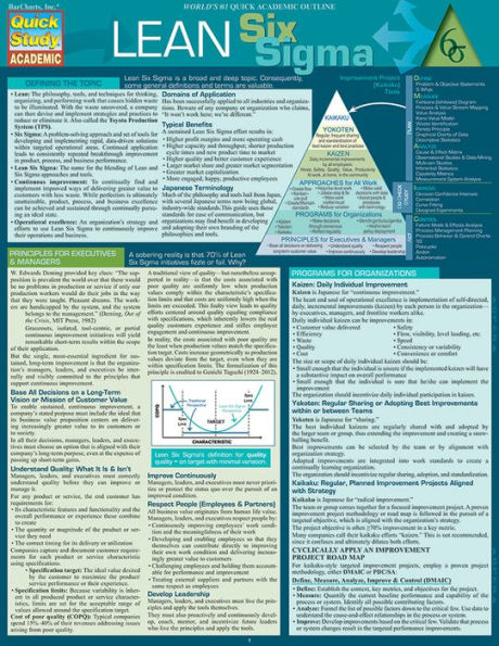 Lean Six Sigma - Quick Study