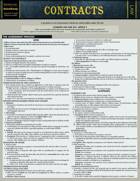 Contracts: QuickStudy Laminated Reference Guide