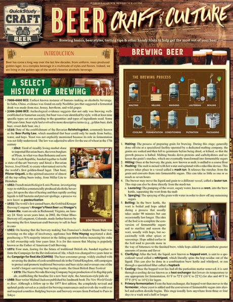 Beer - Craft & Culture: QuickStudy Laminated Reference Guide to Brewing, Ingredients, Styles & More