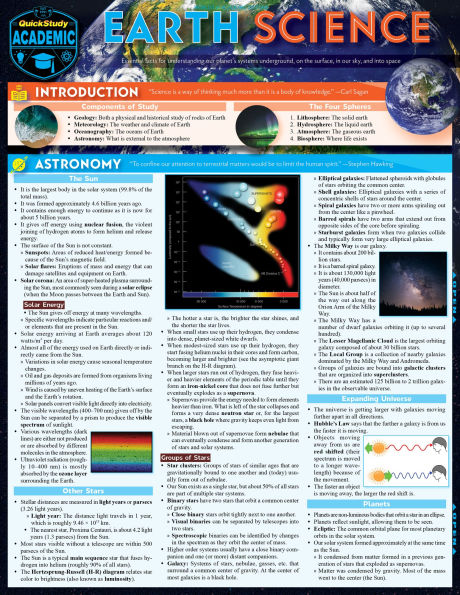 Earth Science: a QuickStudy Laminated Reference Guide