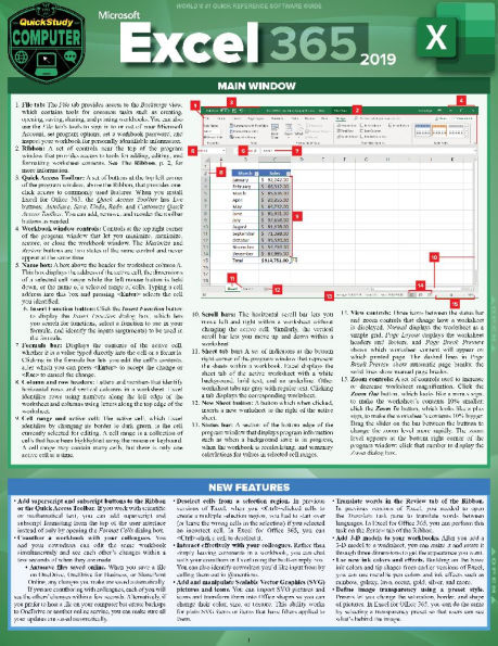 Microsoft Excel 365 - 2019: a QuickStudy Laminated Sotware Reference Guide