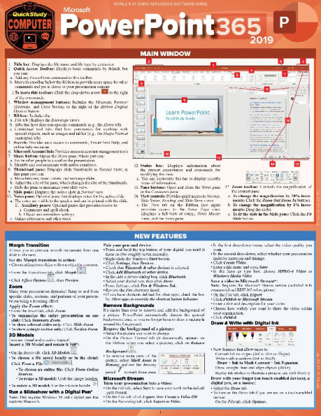Microsoft PowerPoint 365 - 2019: a QuickStudy Laminated Software Reference Guide