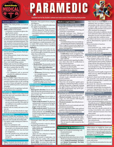 Paramedic: a QuickStudy Laminated Reference Guide
