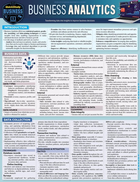 Business Analytics: a QuickStudy Laminated Reference Guide