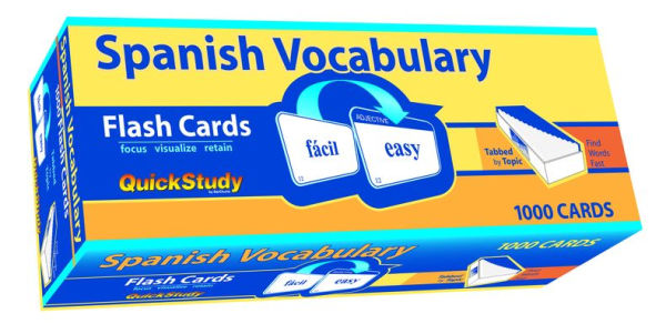 Spanish Vocabulary 1000 Flash Cards: a QuickStudy Reference Tool