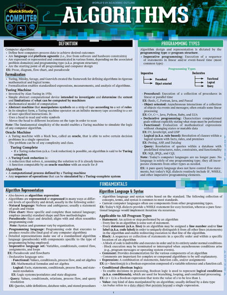 Algorithms: a QuickStudy Laminated Reference Guide