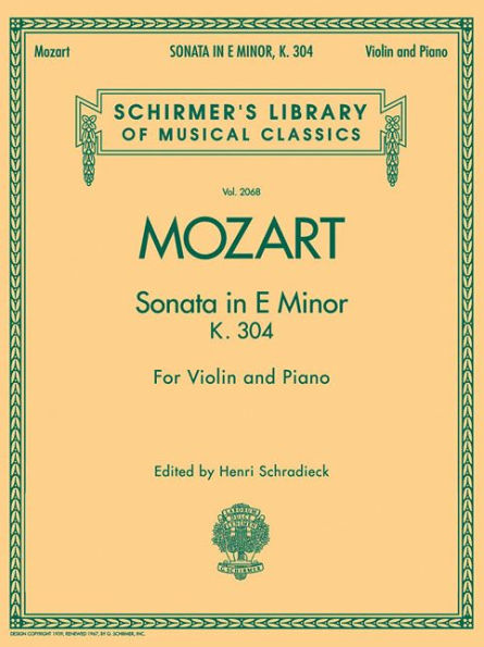 Sonata in E Minor, K304: Schirmer Library of Classics Volume 2068 for Violin and Piano