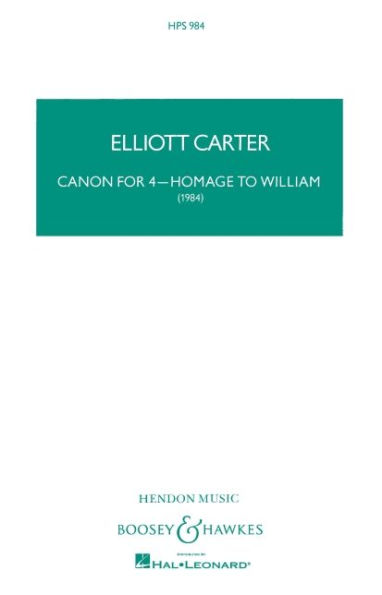 Canon for 4 - Homage to William: for Flute, Bb Bass Clarinet, Violin and Cello