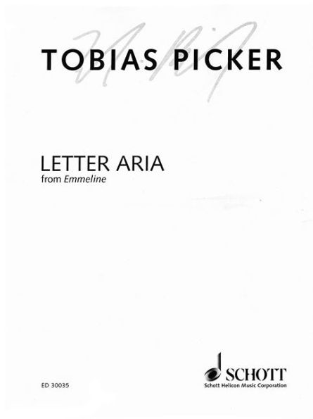 Letter Aria from Emmeline: Soprano and Piano