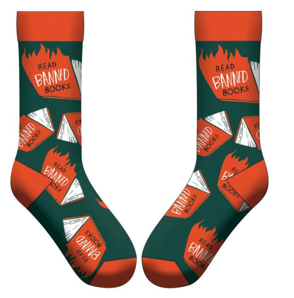 Banned Books (flames) Socks