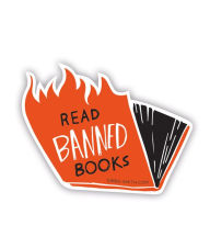 Title: Banned Books (flames) Sticker, Author: Gibbs Smith Gift