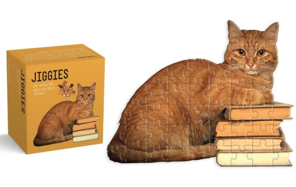 Cat Reader Jiggie Puzzle: Die-Cut 81-Piece Jigsaw