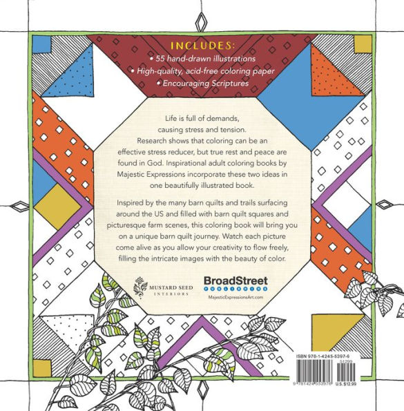 Barn Quilts: Inspirational Adult Coloring Book