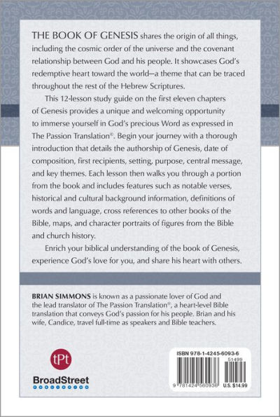TPT The Book of Genesis - Part 1: 12-Lesson Study Guide