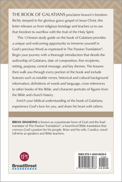 TPT The Book of Galatians: 12-Lesson Study Guide