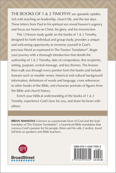 TPT The Books of 1 & 2 Timothy: 12-Lesson Study Guide