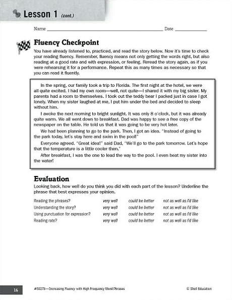 Increasing Fluency with High Frequency Word Phrases Grade 3