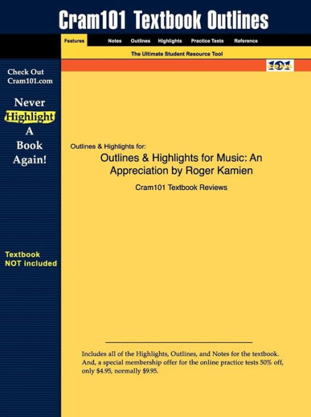 Outlines & Highlights for Music: An Appreciation by Roger Kamien