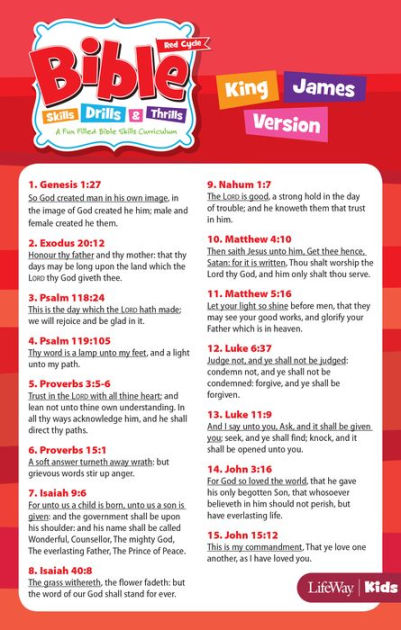 Bible Skills, Drills, & Thrills: Red Cycle - KJV Verse Cards by LifeWay ...