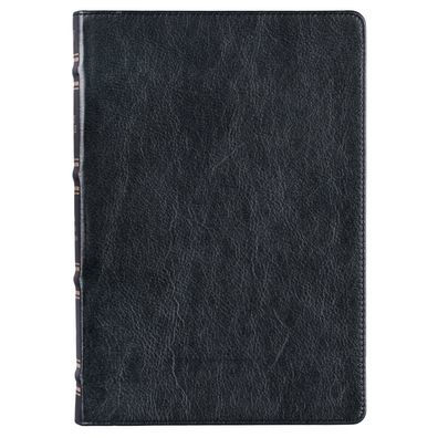 KJV Large Print Thinline Bible Black Full Grain Leather