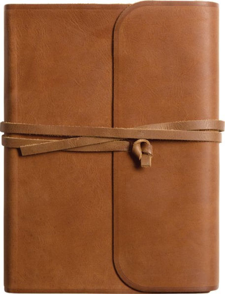 ESV Single Column Journaling Bible, Large Print (Natural Leather, Brown, Flap with Strap)