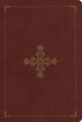 ESV Single Column Personal Size Bible (TruTone, Deep Brown, Ornate Cross Design)