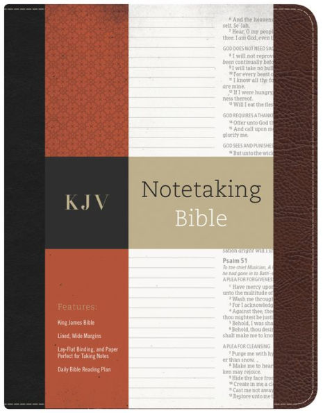 KJV Notetaking Bible, Black/Brown Bonded Leather Hardcover