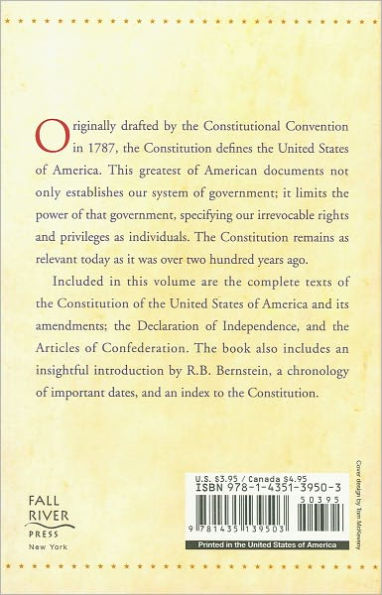 The Constitution of the United States with the Declaration of Independence and the Articles of Confederation