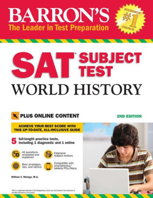Barron S SAT Subject Test World History 2nd Edition With Bonus Online Tests Paperback