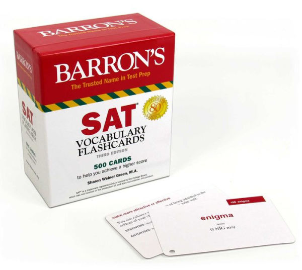 SAT Vocabulary Flashcards: 500 Cards Reflecting the Most Frequently Tested SAT Words + Sorting Ring for Custom Study