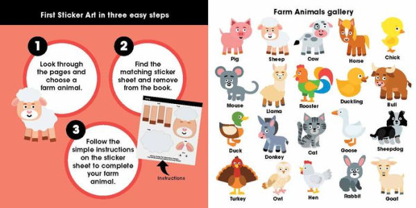 First Sticker Art: Farm Animals: Use Stickers to Create 20 Cute Farm Animals