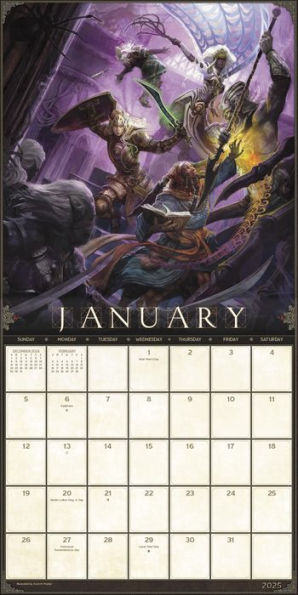 2025 Dungeons and Dragons Wall Calendar