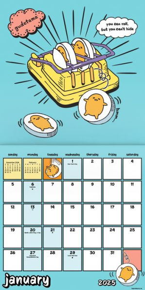 2025 Gudetama Wall Calendar