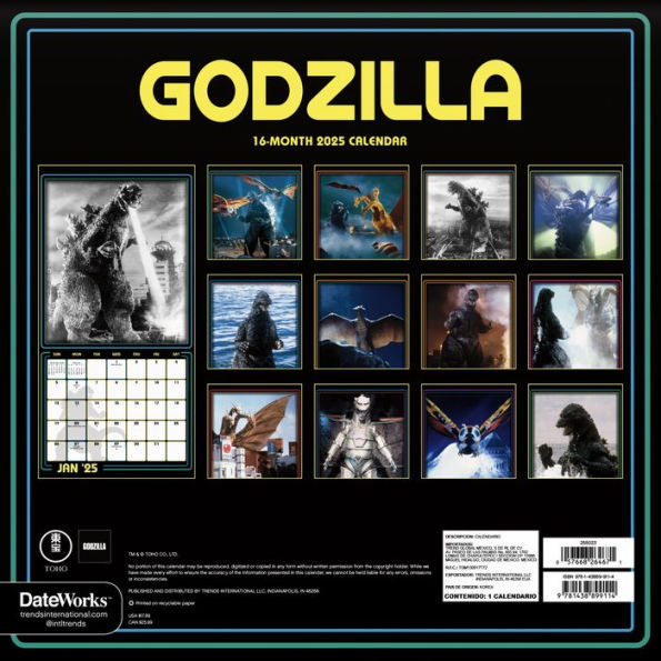 2025 Godzilla Wall Calendar