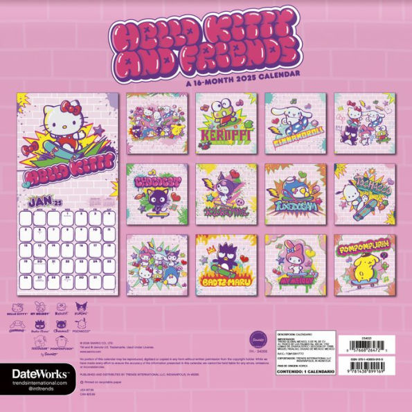 2025 Hello Kitty and Friends Wall Calendar by Trends International Barnes & Noble®