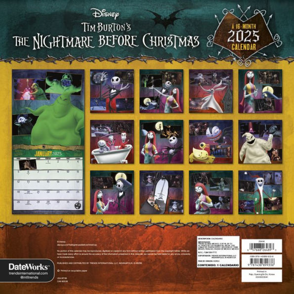 2025 Nightmare Before Christmas Wall Calendar by Trends 2025 Nightmare Before Christmas Wall Calendar by Trends