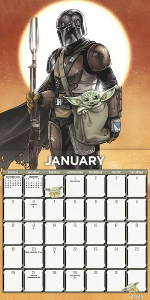 2025 Star Wars: Mandalorian - Grogu Wall Calendar