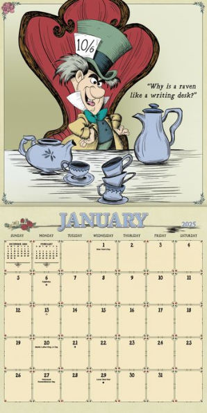 2025 Alice in Wonderland Wall Calendar