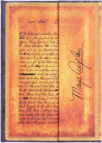 Paperblanks Angelou, I Know Why the Caged Bird Sings Embellished Manuscripts Collection Hardcover Midi Lined Wrap Closure 144 Pg 120GSM