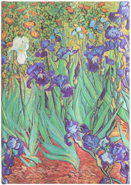 Paperblanks Van Gogh's Irises Hardcover MIDI Lined Elastic Band Closure 144 Pg 120 GSM