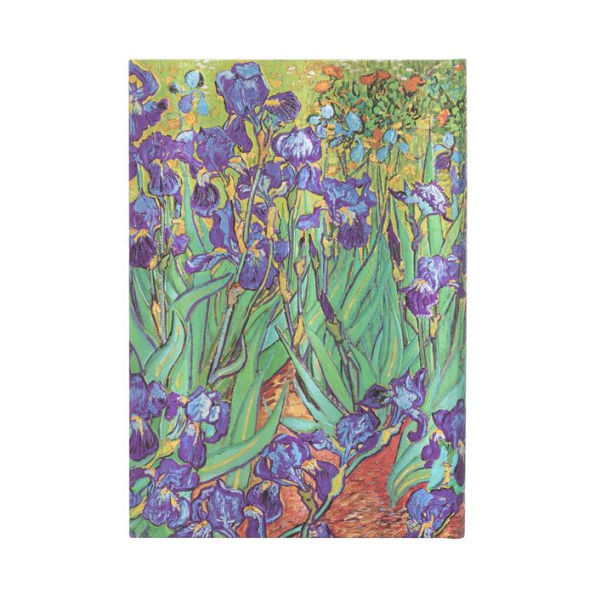 Paperblanks Van Gogh's Irises Hardcover MIDI Lined Elastic Band Closure 144 Pg 120 GSM