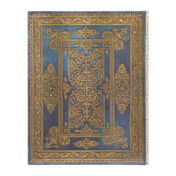 Paperblanks Blue Luxe Luxe Design Hardcover Journal Ultra Lined Elastic Band Closure 144 Pg 120 GSM